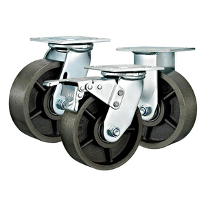 Heavy duty high-temp. cast iron caster