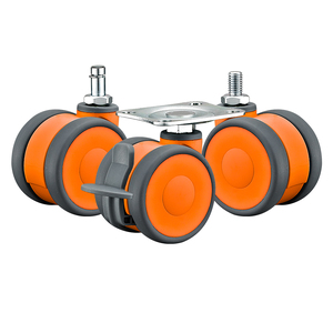 2/2.5 inch Grey-on-White Medical Twin Wheel TPR...